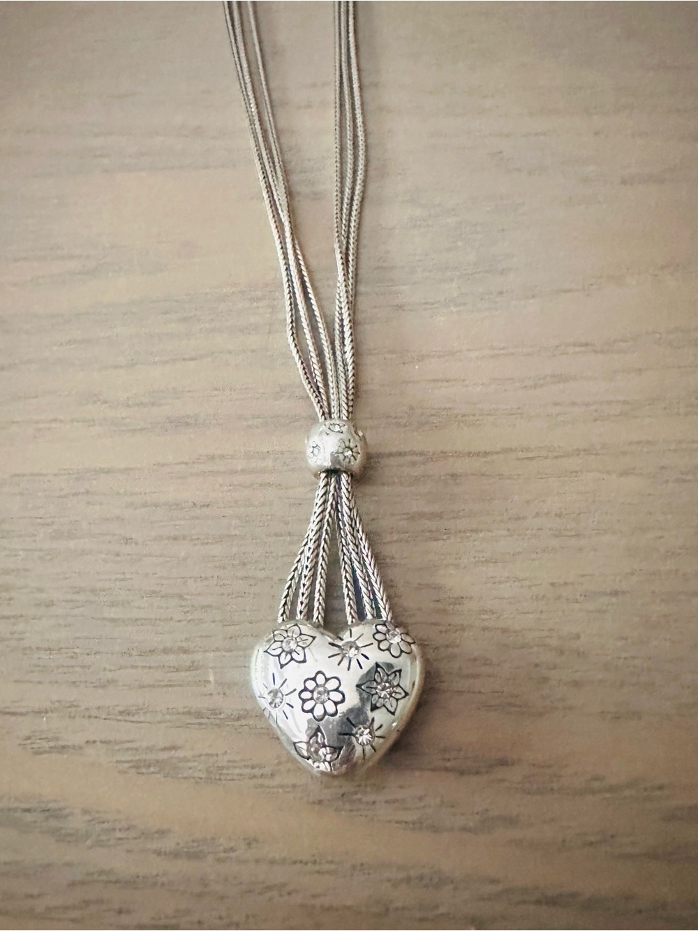Brighton Sparklung Heart Multi-Strand Heart Necklace - Picture 3 of 4